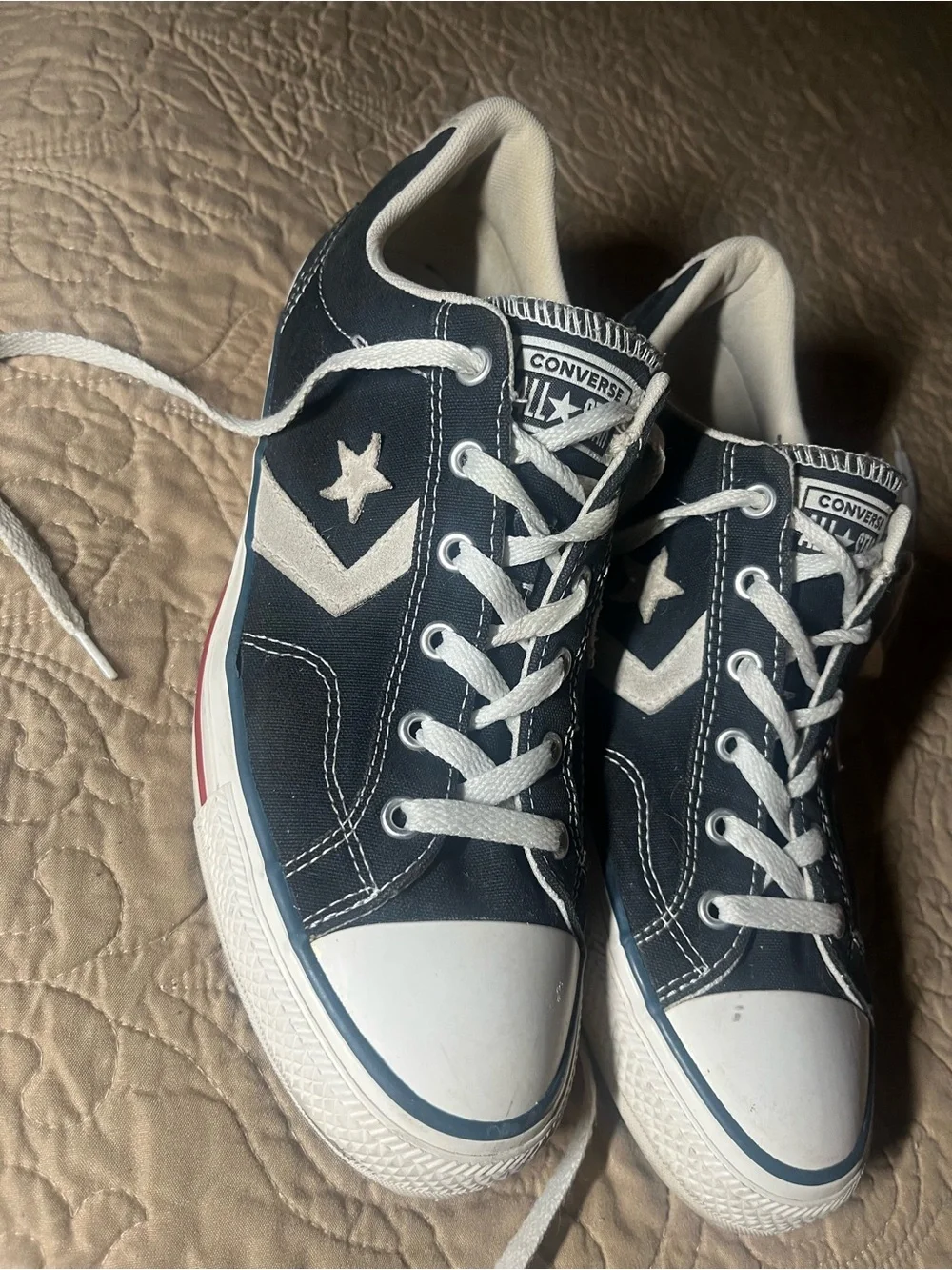 Converse Star Player Ox canvas sneakers, navy blue, men’s sz 9.5/ women 11.5 - Picture 6 of 9